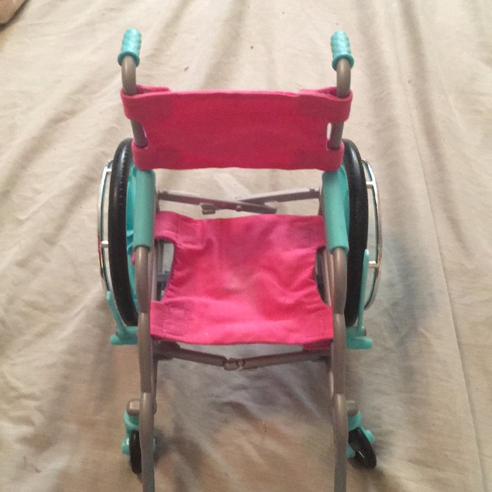 A American girl wheelchair it folds up for storage